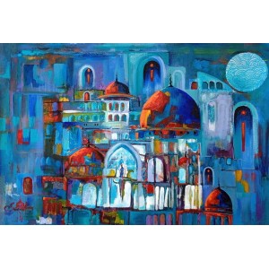 Samina Mumtaz, 15 x 21 Inch, Acrylic on Canvas, Cityscape Painting, AC-SMU-015